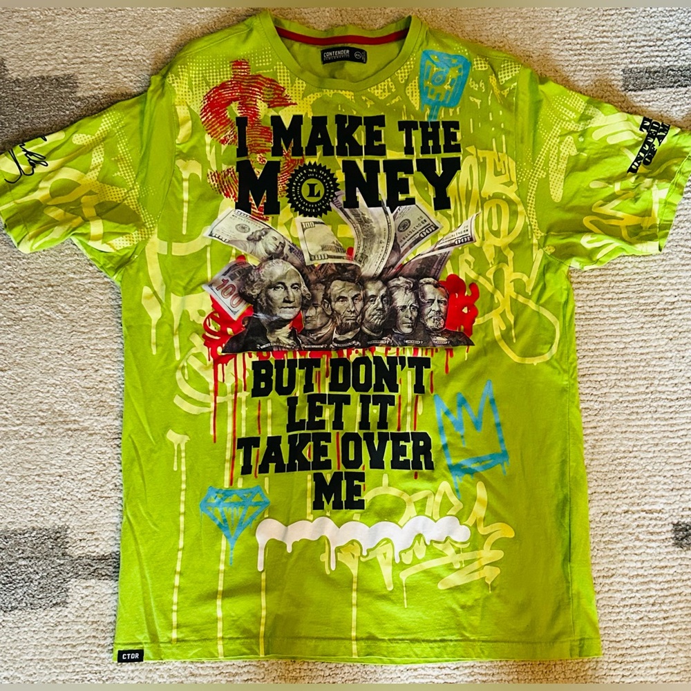 Contender Mens Money Graphic T-Shirt